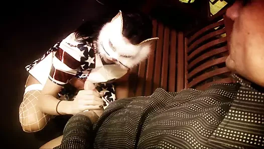 Kedi maskeli erotik esmer karanlık bir sokakta sikiliyor