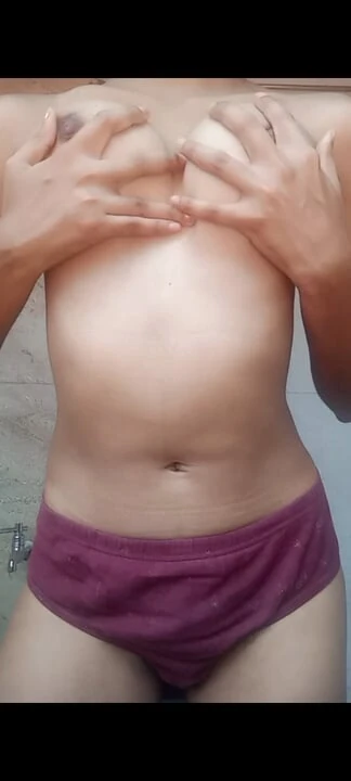 Desi Girl Pressing Her Boobs In Bathroom Viral Video
