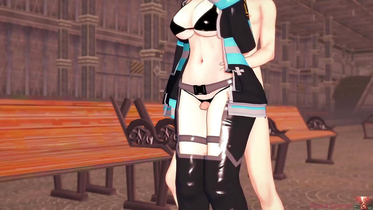 Fiery servicing bu sigara içen cosplayer kontrolü ele aldığında ateşli bir yayın ortaya çıkarıyor