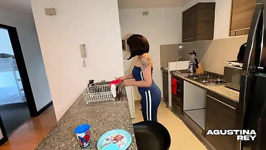 This slutty babysitter just wants my cock inside her and creampie