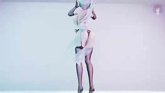 Seksi taytlı sevimli kız dans ediyor