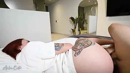 There was no other room available and I ended up getting fucked by my stepbrother without a condom - Andrea Castro