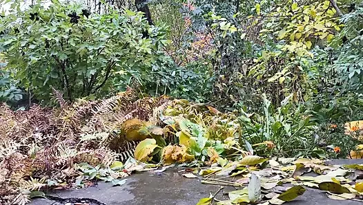 Taytlı ateşli olgun kadın ayakta domalarak işiyor