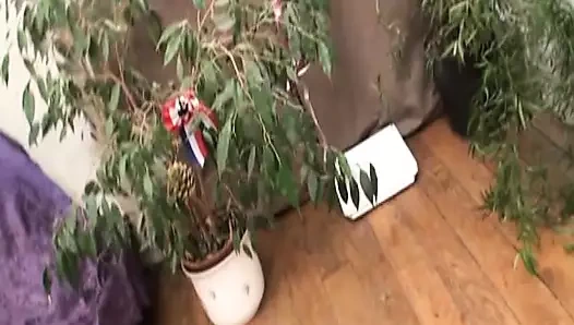 Birinci sınıf sarışın Fransız orta yaşlı seksi kadın genç adam tarafından sert sikiliyor