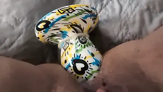 Yakın çekim orta yaşlı seksi kadın anal tek başına oyna dp son