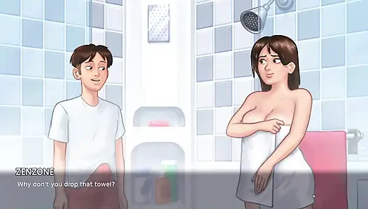 My Horny Stepmom Fucked me during shower - Summertime Saga