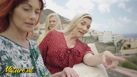 Sexy German Cougars Marina Montana, Sandy Big Boobs & Sper Marie Share One Lucky Guy On Summer Vacation!