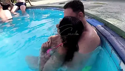 Gangbang with the Sluttiest Married Woman in Floripa, 7 Men Fucking Her Hairy.