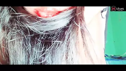 Hindi sıcak öğretmen parmak kedi ve oynama ile ona göt