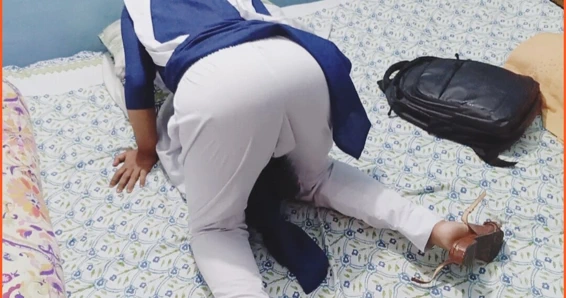 Evde gerçek öğretmen ve öğrenci seksi