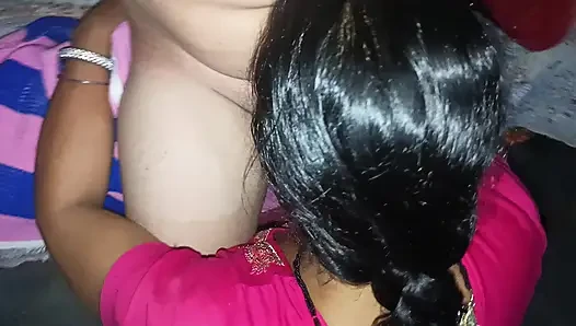 Cute indian bhabhi with juicy r s lips licking and sucking big cock and enjoying fucking in doggy style