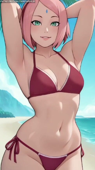 Sakura haruno bikini plaj esneme