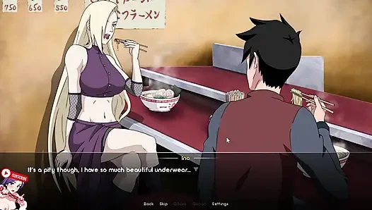 Naruto'nun Ichiraku'da Ramen yemesi için INO ile randevusu