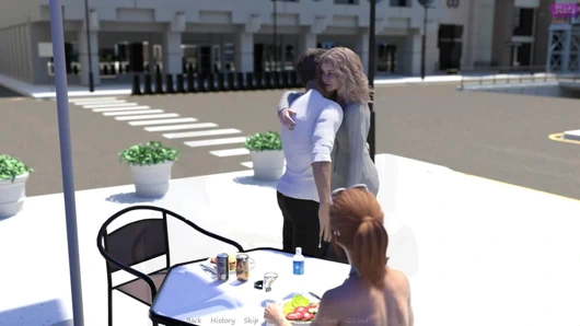 Üvey erkek kardeşimin karısı #36 Jennifer ile öğle yemeği yerken, John Justine ile buluştu