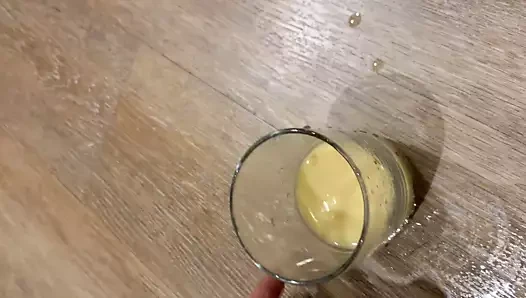 Enema in hotel then swallow milk from asshole