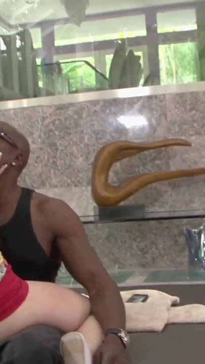 Powerful moment from "Blond cougar mom and daughter ride big black cock"