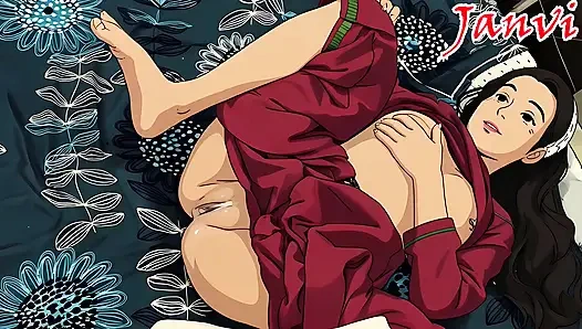 Hintli evli kadın üvey erkek kardeşiyle romantik seks yapıyor