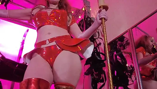 Mistress Eva Lateks Fetiş Domina Femdom Goddess Gold Boots Big Ass BDSM Solo