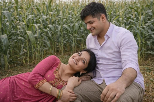 Desi Pakistani Bhabhi got romantic in the corn field and the idea was something else too......
