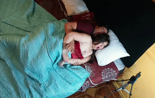 I share a bed with my stepsister, and we end up fucking.