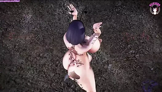 Büyük memeli ve götlü maskeli seksi orta yaşlı seksi kadın dans ediyor (3 boyutlu hentai)