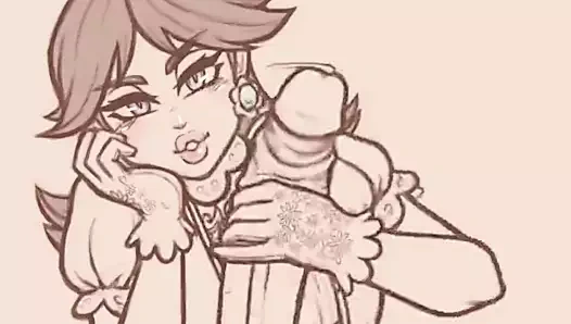 Princess Daisy Jerks Off A Huge Cock!