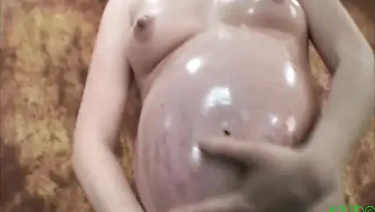 Güzel hamile bayan ve peyzajcı