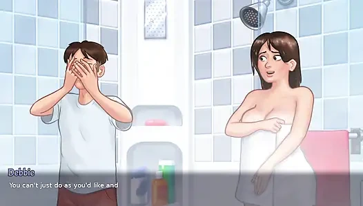 Pc oyunu ateşli orta yaşlı seksi kadın mastürbasyon ve duş