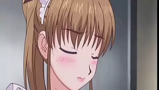 Çıplak bir önlükte sıcak hizmetçi ustayı memnun eder