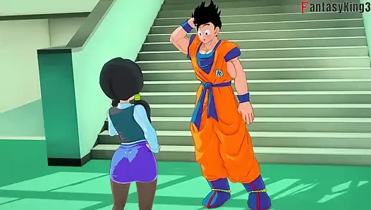 Android 18 üniversitede Gohan için dans ediyor - Dragon Ball Zex Serisi