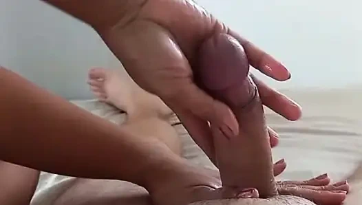 Asian oil dick massage with happy end - POV passionate handjob (Trailer)