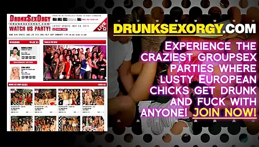 Hot boozed chicks trying out group sex