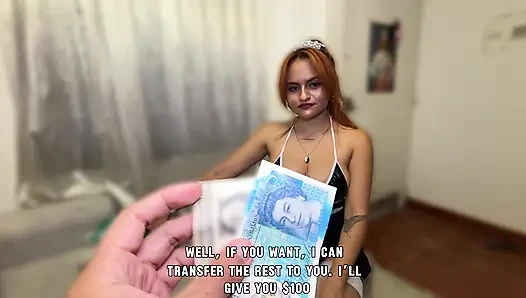 Otel odamda seks için utangaç genç bir hizmetçi, sikilmeyi beklemiyordu (pov)