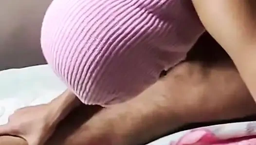 Kız Arap genç kız ve Afrikalı büyük zenci