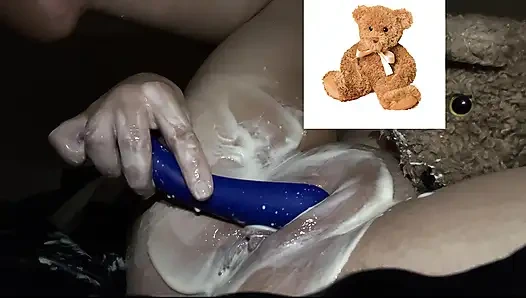 4k-ASMR YOGURT FOOD FETISH- KINKY STEPSISTER MASTURBATES WITH DILDO- CUMFLATION HENTAI-  -ARABIAN SNOWWHITE