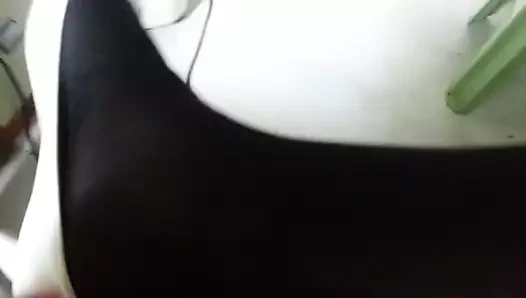 Siyah külotlu çorap teaser 12 ile beyaz patent pompaları