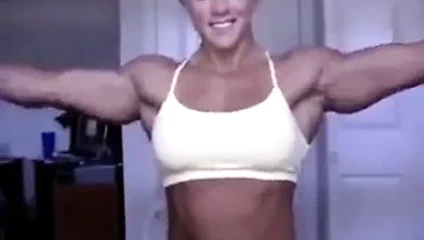 Blonde bombshell fbb flexes