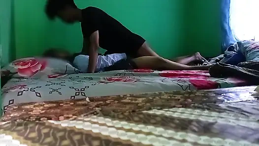 A young girl with a boyfriend on her way home from school