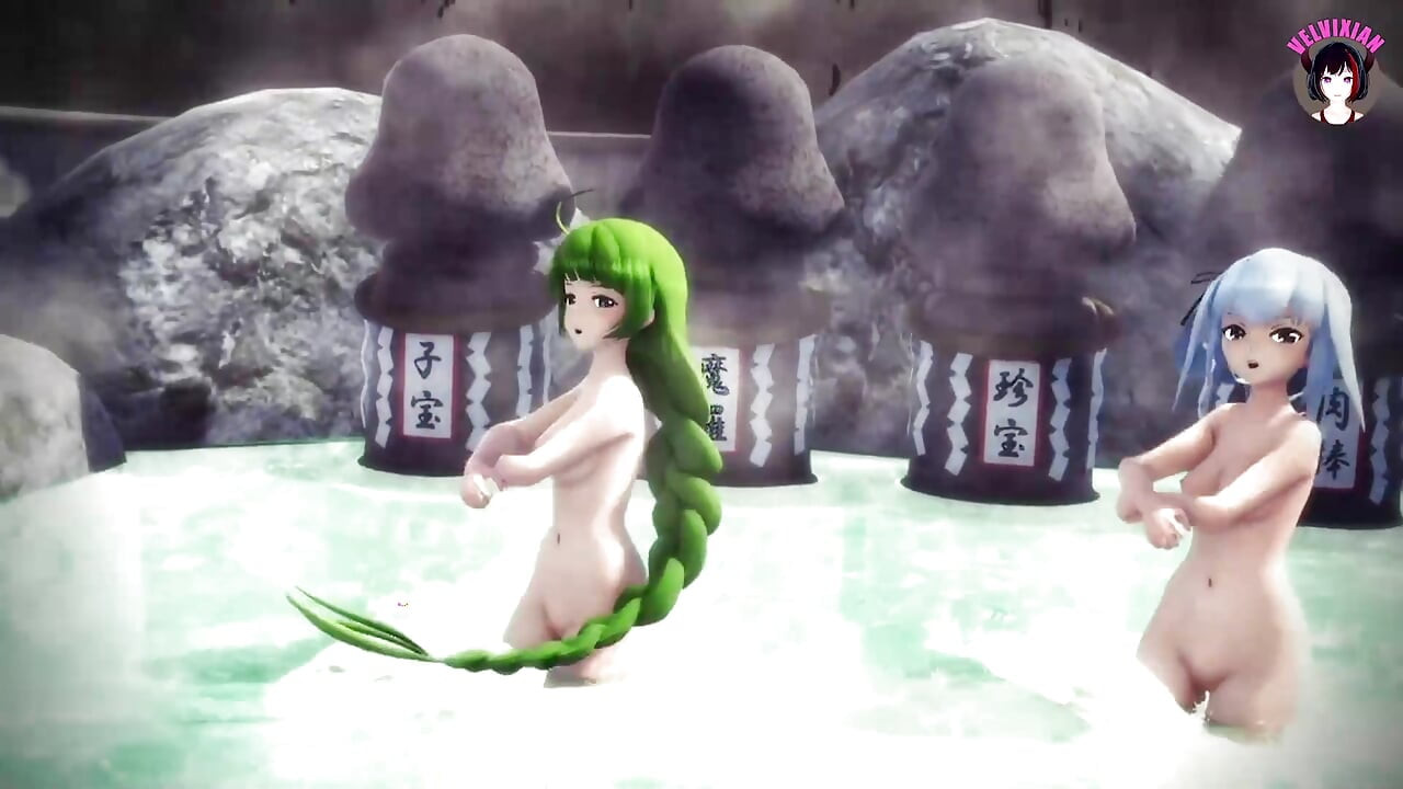 Sevimli kız kardeşlerimle kaplıca - dans (3 boyutlu hentai)