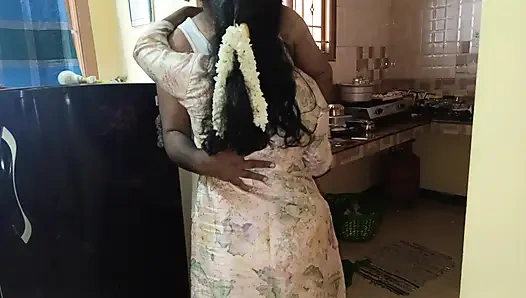 School girl hot romance in kitchen