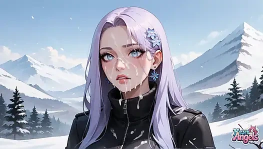 Snow Queen'in alp tepelerinde süt püskürterek orgazmı