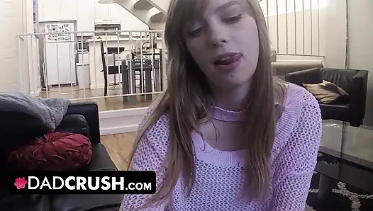 DadCrush - Horny Babe Strips Naked And Gets Her Hairy Pussy Plowed Hard By Big Throbbing Cock