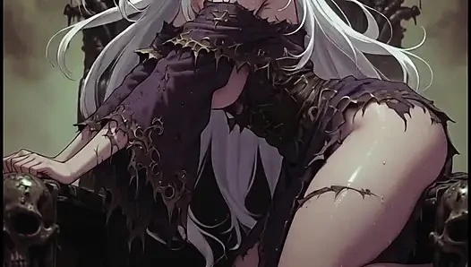 Seductive necromancer elf, anime