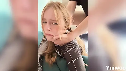 Venom girl's incredibly teen tight pussy gets fucked by big cock and filled with cum