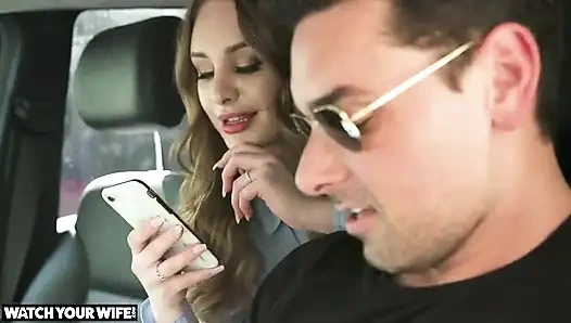 Kocası izlerken Daisy Stone şoförünü sikiyor