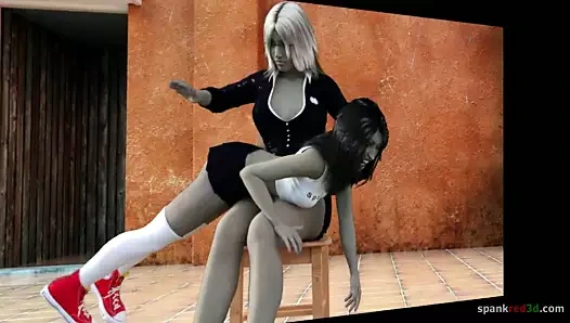 Tracy alır onu alt şaplak sert