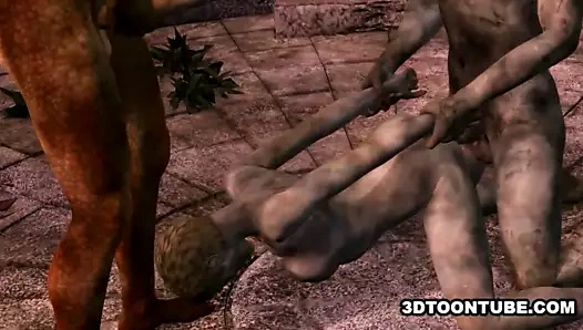 3d zombi bebek çift kişilik takım