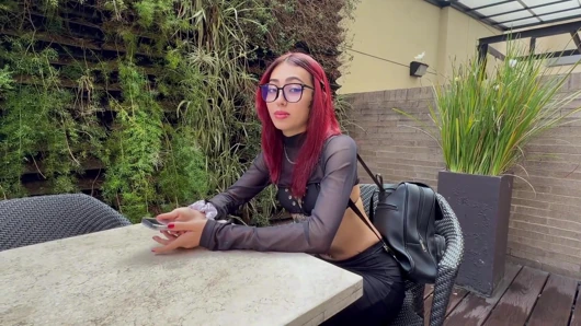 Date with stranger ends in fucking in my boyfriend's apartment, after he left me standing in the cafeteria
