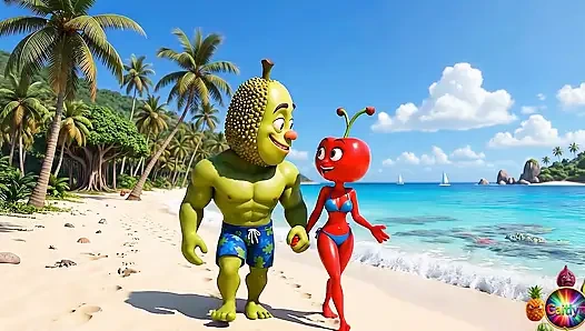 Bölüm 4 - sevimli ananas kızı ve tatlı avokado adam nazik tropikal anları paylaşıyor yapay zeka hentai