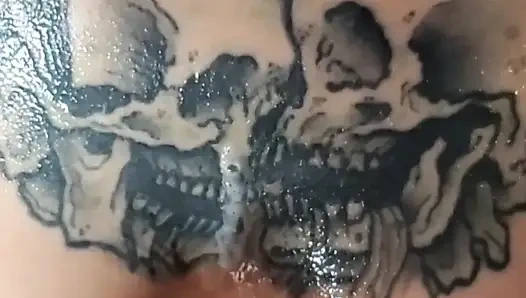 Yağlı muzda göğüsler vajina içinde